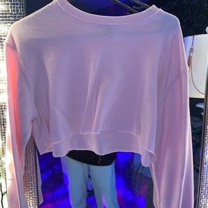 Light pink cropped crew neck